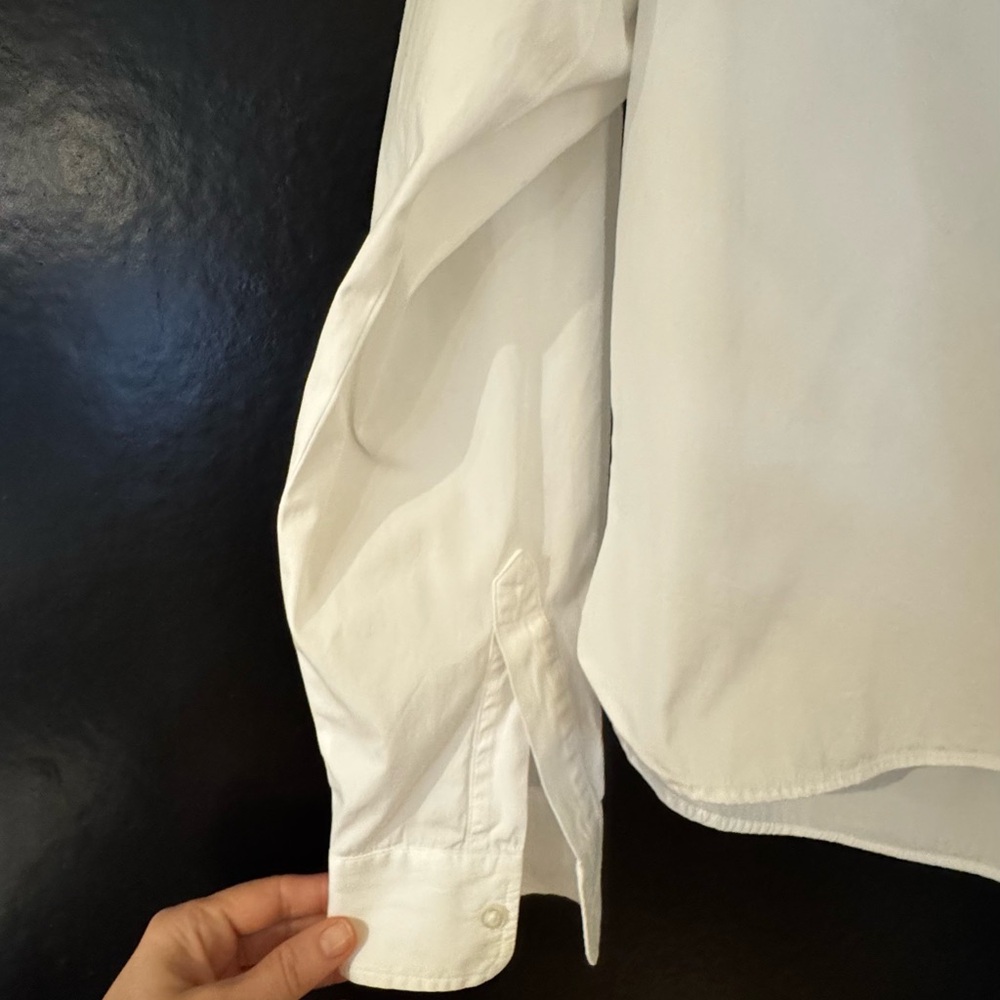 Frank & Eileen White Collared Button-Front Shirt - image 3